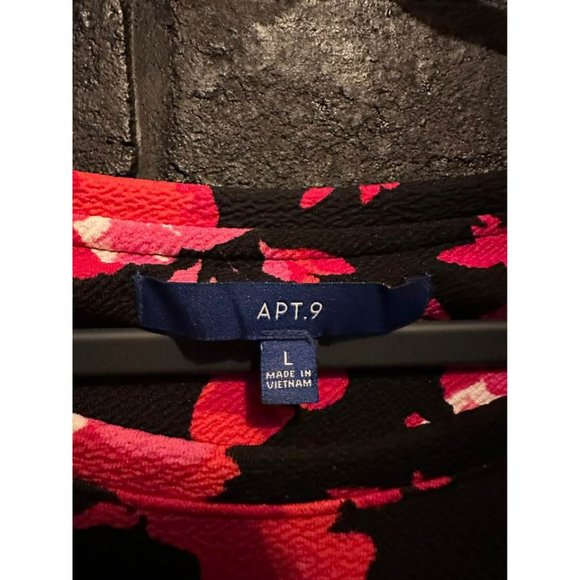 NWT APT. 9 Ladies Floral, Abstract, Bright Mid Sleeve Stretchy Dress SZ Large - Picture 9 of 9
